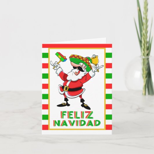 Feliz Navidad Mexico Kerstman Feestdagen Kaart (Voorkant)