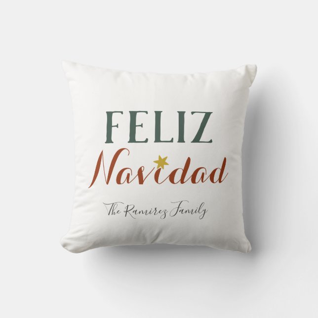 Feliz Navidad minimalistische kerstfeestdag Kussen (Voorkant)