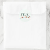 Feliz Navidad minimalistische kerstfeestdag Ronde Sticker (Tas)