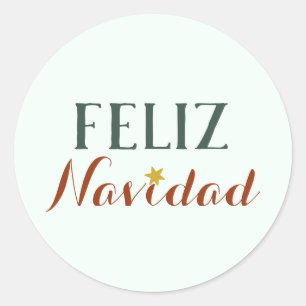 Feliz Navidad minimalistische kerstfeestdag Ronde Sticker