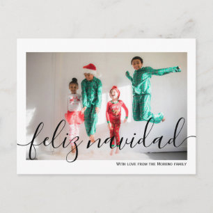 Feliz Navidad Minimalistische typografie Foto Briefkaart