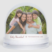 Feliz Navidad Modern Family Photo Christmas Sneeuwbol (Voorkant)