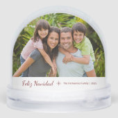 Feliz Navidad Modern Family Photo Christmas Sneeuwbol (Achterkant)