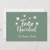 Feliz Navidad Modern Kerstfamilie Greeting Kaart (Voorkant)