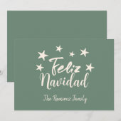 Feliz Navidad Modern Kerstfamilie Greeting Kaart (Voorkant / Achterkant)