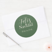 Feliz Navidad Modern Kerstfeest Ronde Sticker (Envelop)