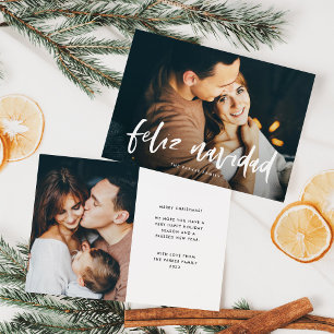 Feliz Navidad Moderne carte de Noël à deux photo
