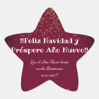 Feliz Navidad Moderne glitterbelettering Kerstmis Ster Sticker
