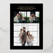 Feliz Navidad Multi Photo Gold Folie Feestdagenkaart (Achterkant)