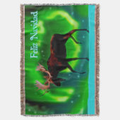 Feliz Navidad - Northern Lights Moose Deken (Voorkant Verticaal)