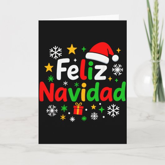 Feliz Navidad Pajamas Shirt, Cute Spanish Mexican Kaart (Voorkant)