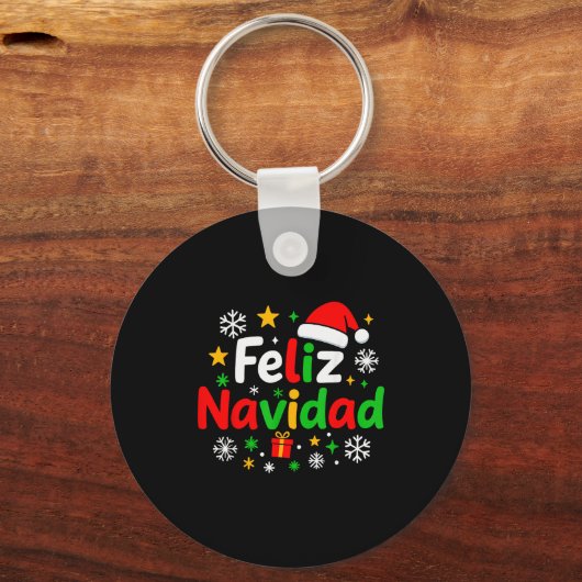 Feliz Navidad Pajamas Shirt, Cute Spanish Mexican Sleutelhanger (Voorkant)