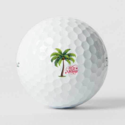 Feliz Navidad Palm Tree Golfballen (Voorkant)