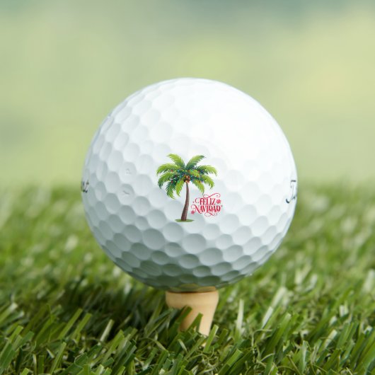 Feliz Navidad Palm Tree Golfballen (Insitu Shirt)