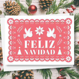 Feliz Navidad Papado Carte de Noël Style Picado
