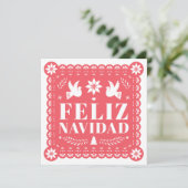 Feliz Navidad Papado Picado Photo Carte de Noël (Debout devant)
