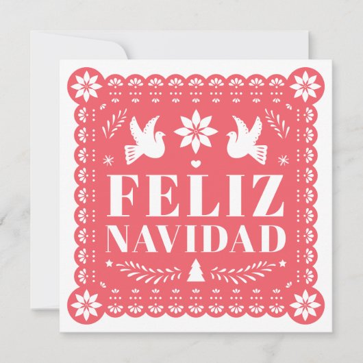 Feliz Navidad Papel Picado Foto Kaart (Voorkant)