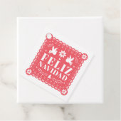 Feliz Navidad Papel Picado Gift Label (In situ)