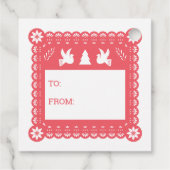 Feliz Navidad Papel Picado Gift Label (Achterkant)