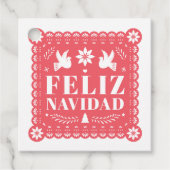 Feliz Navidad Papel Picado Gift Label (Voorkant)
