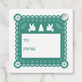 Feliz Navidad Papel Picado Gift Label (Achterkant)