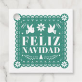 Feliz Navidad Papel Picado Gift Label (Voorkant)