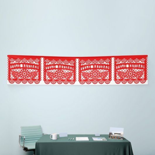 Feliz Navidad Papel Picado Spandoek (Beurs)