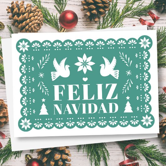 Feliz Navidad Papel Picado Style Christmas Kaart