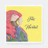 Feliz Navidad Parrot Kerstmis Macaw Servet (Voorkant)