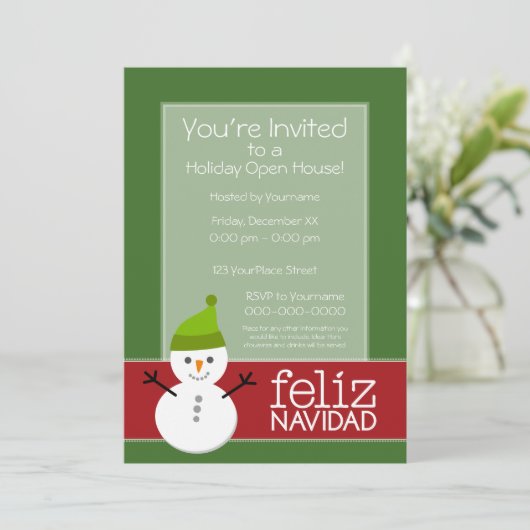 Feliz Navidad - partijuitnodiging Kaart (Staand voorkant)
