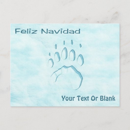Feliz Navidad - Polar Beer Paw Print Briefkaart (Voorkant)
