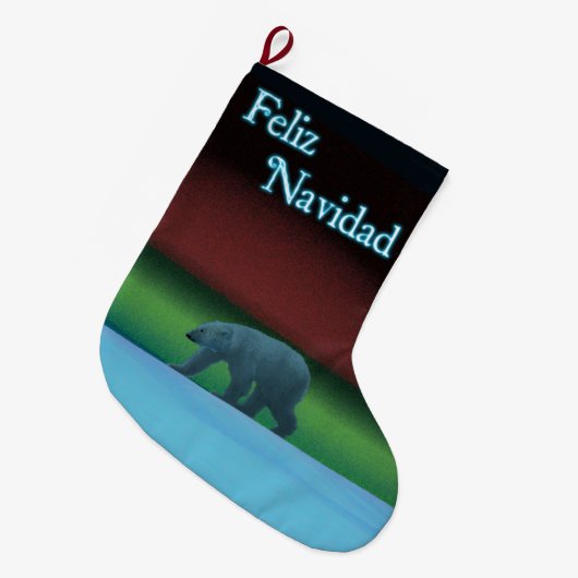 Feliz Navidad - Polar Lights Polar Beer Grote Kerstsok (Voorkant (Hangend))
