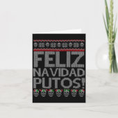 Feliz Navidad Putos Chingon Ugly Xmas Sweater Chri Kaart (Voorkant)