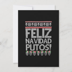 Feliz Navidad Putos Funny Mexican Ugly Xmas Kaart