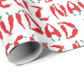 Feliz Navidad Red Chili Pepper Cadeaupapier (Rol Hoek)