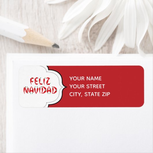 Feliz Navidad Red Chili Pepper Etiket (Insitu)