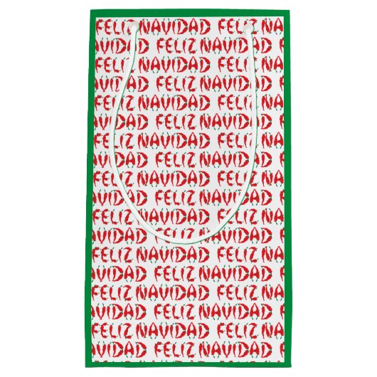 Feliz Navidad Red Chili Pepper Klein Cadeauzakje (Voorkant)