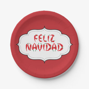 Feliz Navidad Red Chili Pepper Papieren Bordje