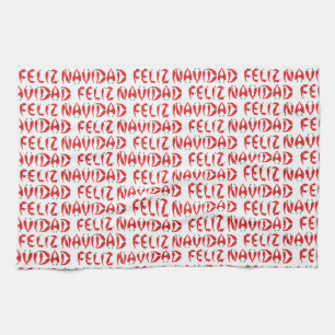 Feliz Navidad Red Chili Pepper Theedoek