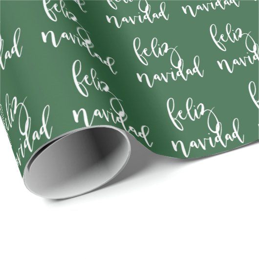 Feliz Navidad Red en witte kerst Cadeaupapier (Rol Hoek)
