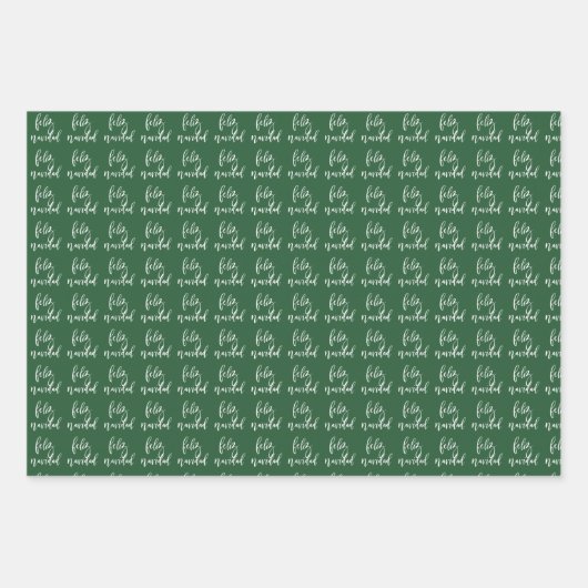 Feliz Navidad Red en witte kerst Inpakpapier Vel (Voorkant 2)