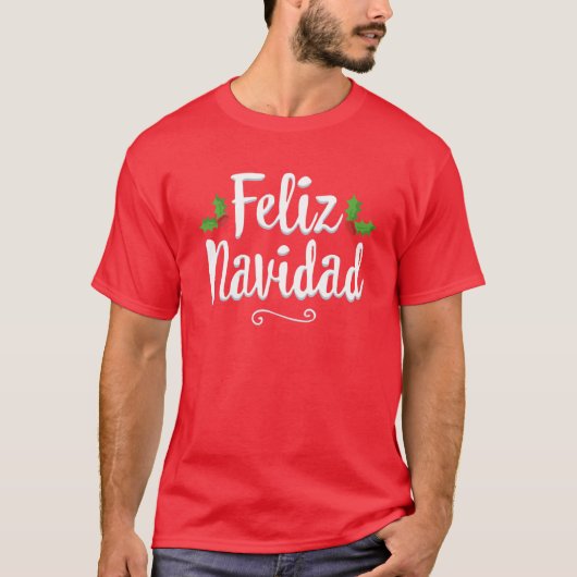 Feliz Navidad Retro Mexicaanse kerstman T-shirt (Voorkant)