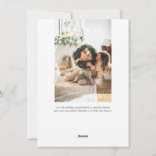 Feliz Navidad Retro Script Photo Carte de vacances (Dos)