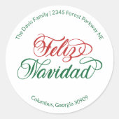 Feliz Navidad Return Address Sticker  (Devant)
