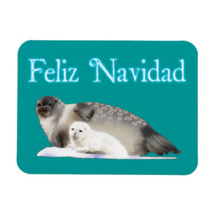 Feliz Navidad - Ringed zegel Magneet