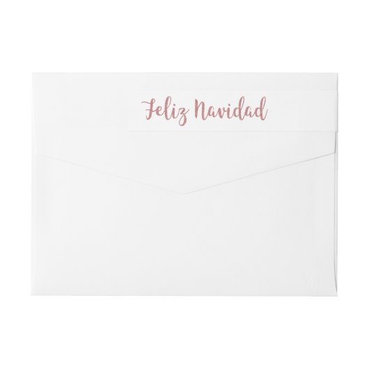 Feliz Navidad Roos Goud Roze Faux Glitter (Achterkant)