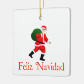 Feliz Navidad - Santa Claus Keramisch Ornament (Links)