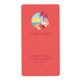 Feliz Navidad Santa Return-adreslabel Etiket