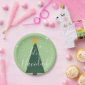 Feliz Navidad: Sneeuw en sterren Papieren Bordje (Feest)