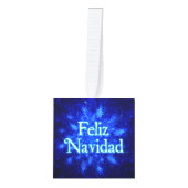 Feliz Navidad - Snowburst Kubus Ornament (Voorkant)
